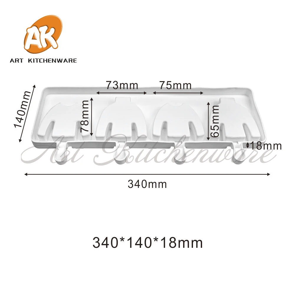 4 Cavity Sweater Ice Cream Mould Pudding Cakesicle Silicone Mold DIY Chocolate Popsicle Model Cake Decorating Tools Bakeware