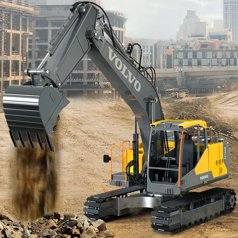 E568&561 children's remote control toy excavator electric remote control alloy excavator hook machine