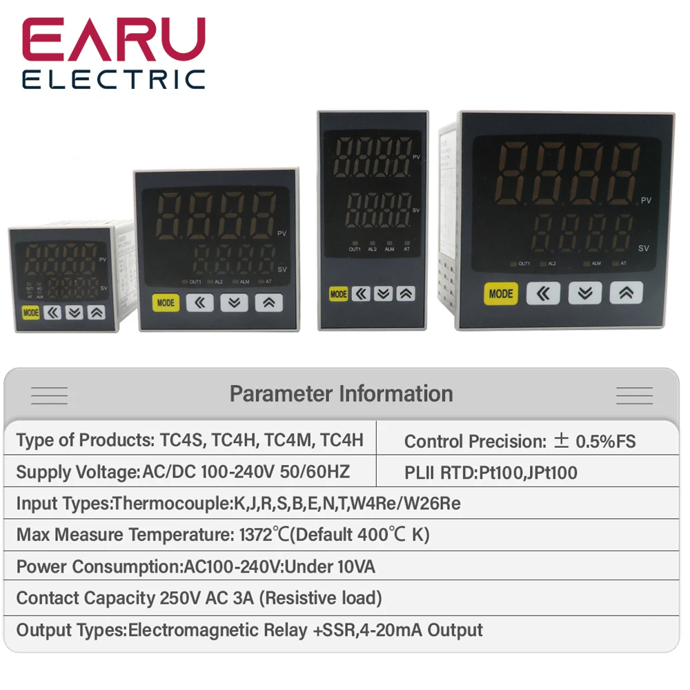 New Digital PID Temperature Controller Heating Cooling SSR Relay Output Thermostat Module Thermocontroller Universal Input 220V