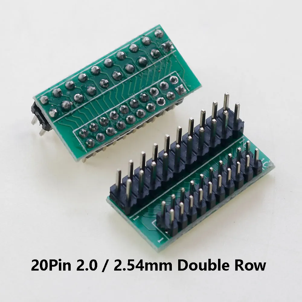 5Pcs 2.0mm To 2.54mm Pitch Transfer Plate Converter Double Row 20Pin PCB PCI Adapter Board