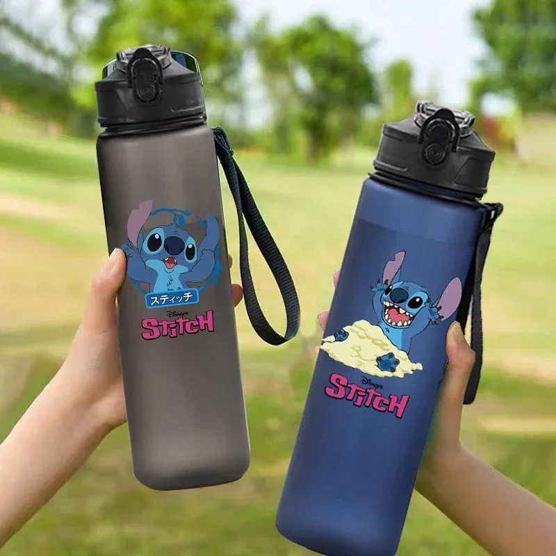 Disney Stitch Cup Clear Brand High Quality Water Bottle Outdoor Sport Leak Proof Cute Plastic School Water Bottle for Kids 750ML