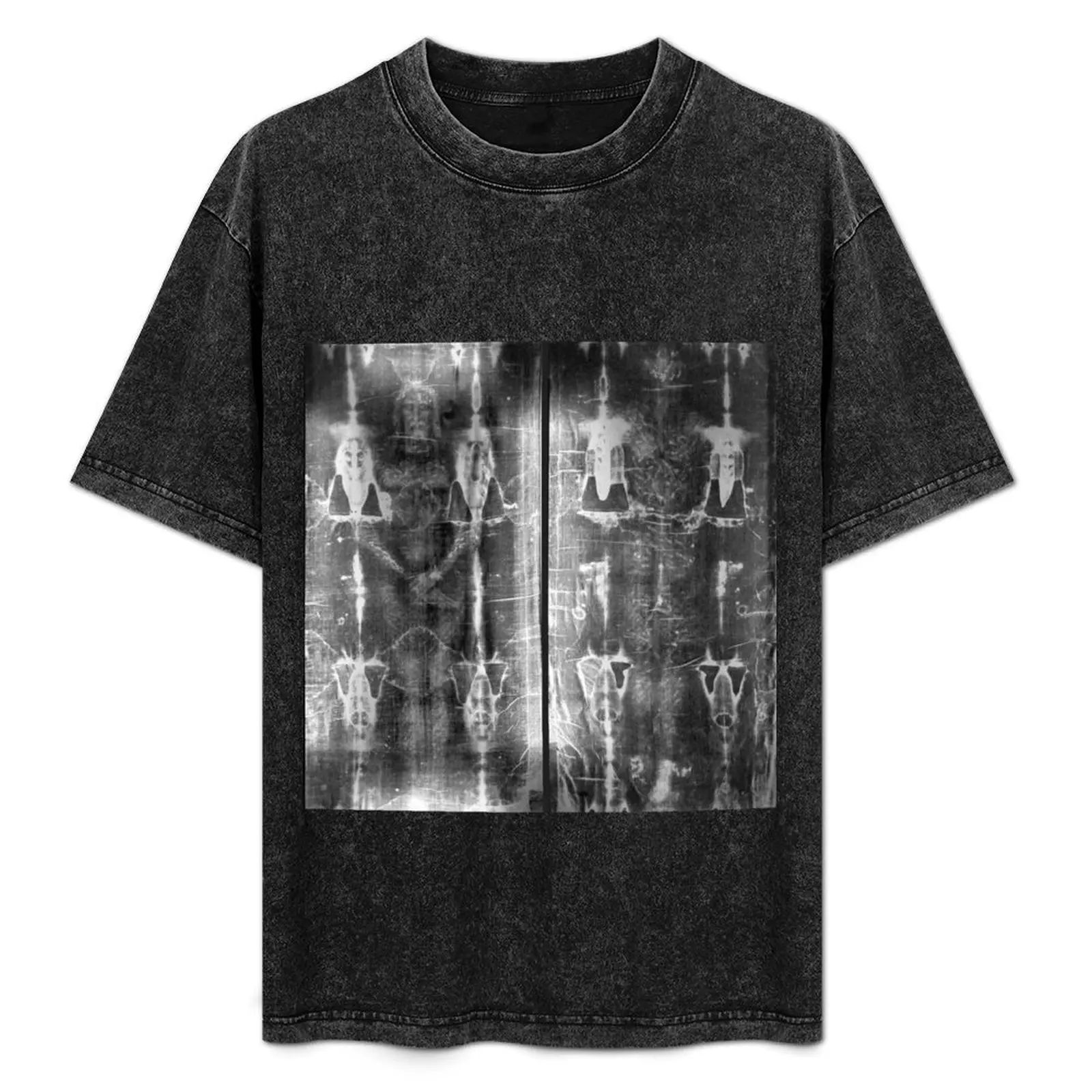 Easter: Full length negatives of the Holy Shroud of Turin T-Shirt Anime t-shirt man t shirt t shirt men 100℅ cotton