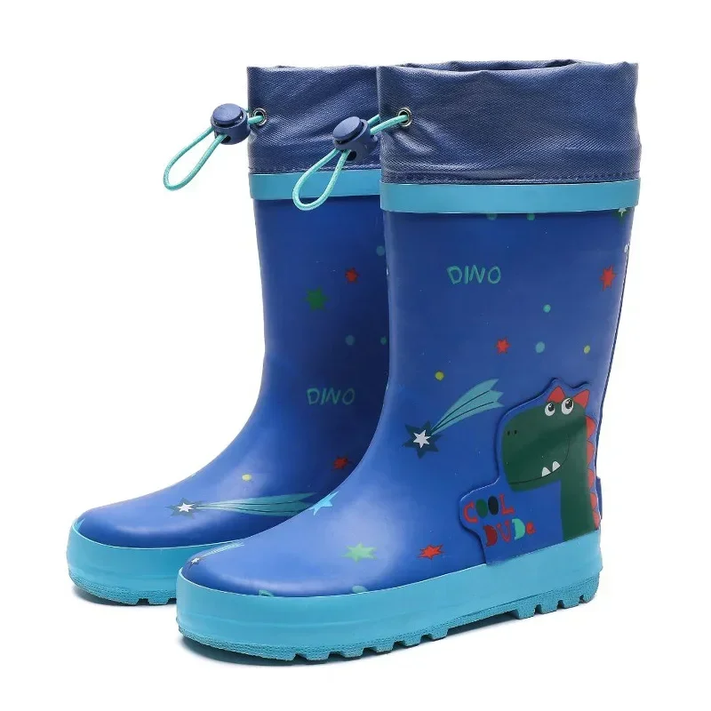 Anti-Slippery Rain Boots Kids Fashion Casual Waterproof  Boys Girls Print Cartoon Children EVA Soft Soles Shoes 2023 Summer