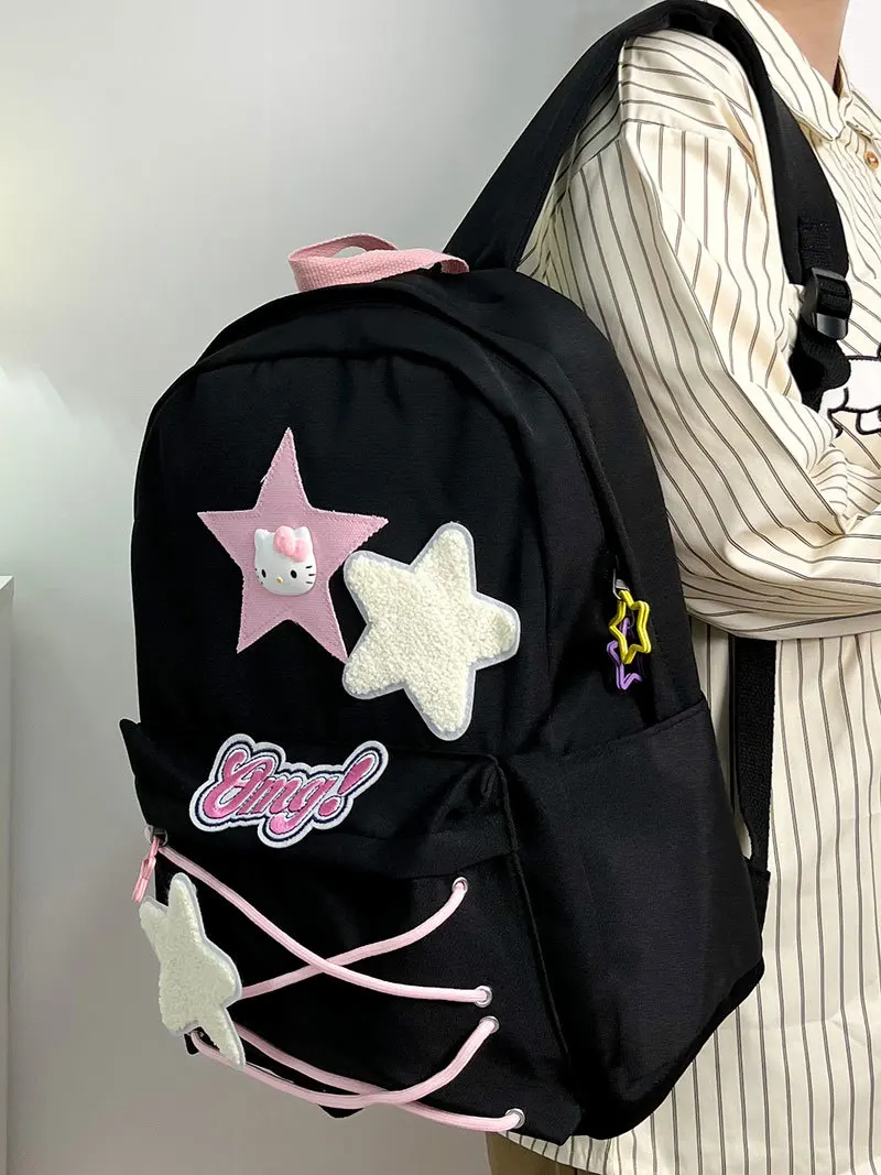 2024 New Star Cute Cat Backpack For Middle And High School Girls, Cute Internet Celebrity Large Capacity Backpack