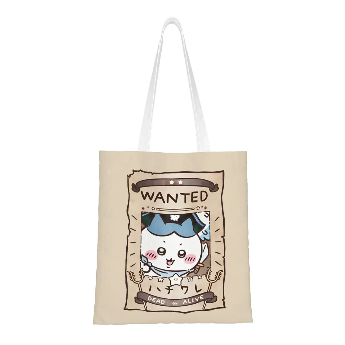 

WANTED Hachiware In Chiikawa Canvas Tote Bag Reusable Large Capacity Casual Bags for Unisex
