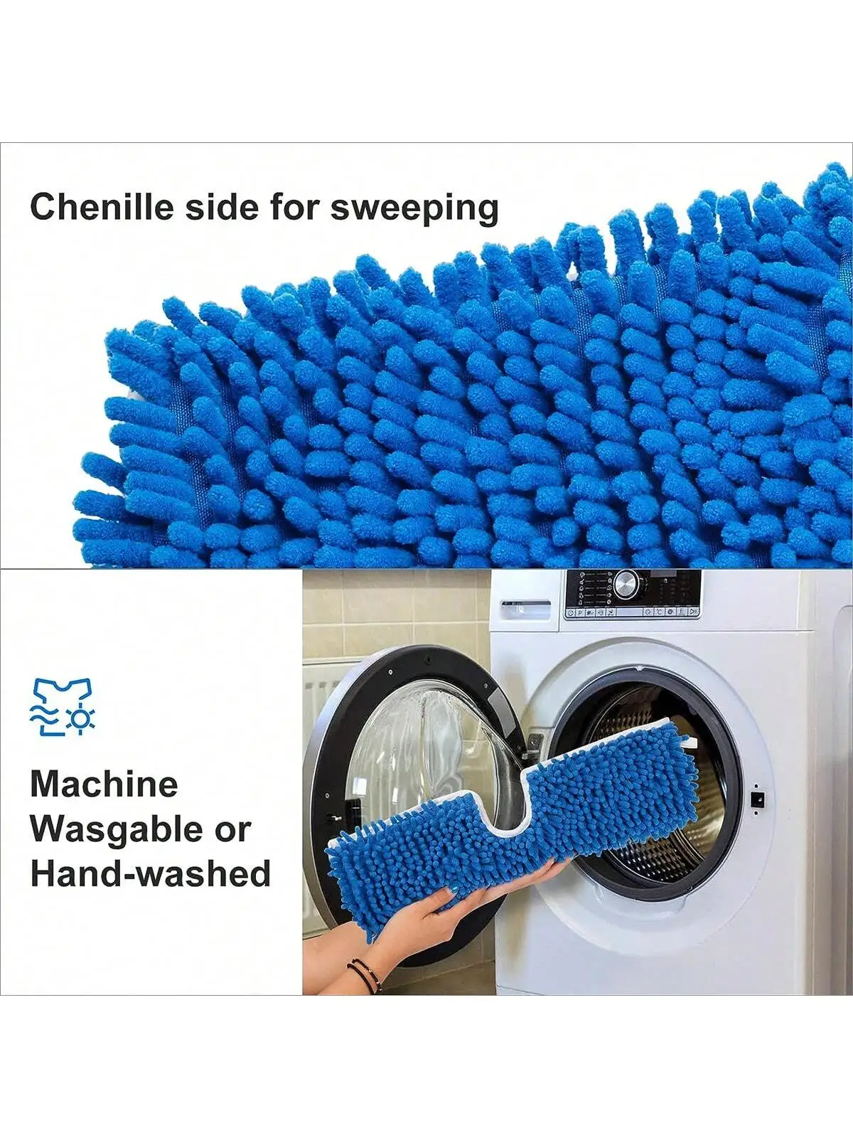 3 Packs Microfiber Mop Refills Compatible with O-Cedar and Vileda, Replacement Mop Heads for Dry/Wet Use Machine Washable