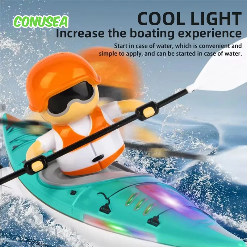 Remote Control Boat Radio-controlled Racing Speedboat Paddling Kayak Race Ship Outdoor Water Games for Pool Electric Toys Boys