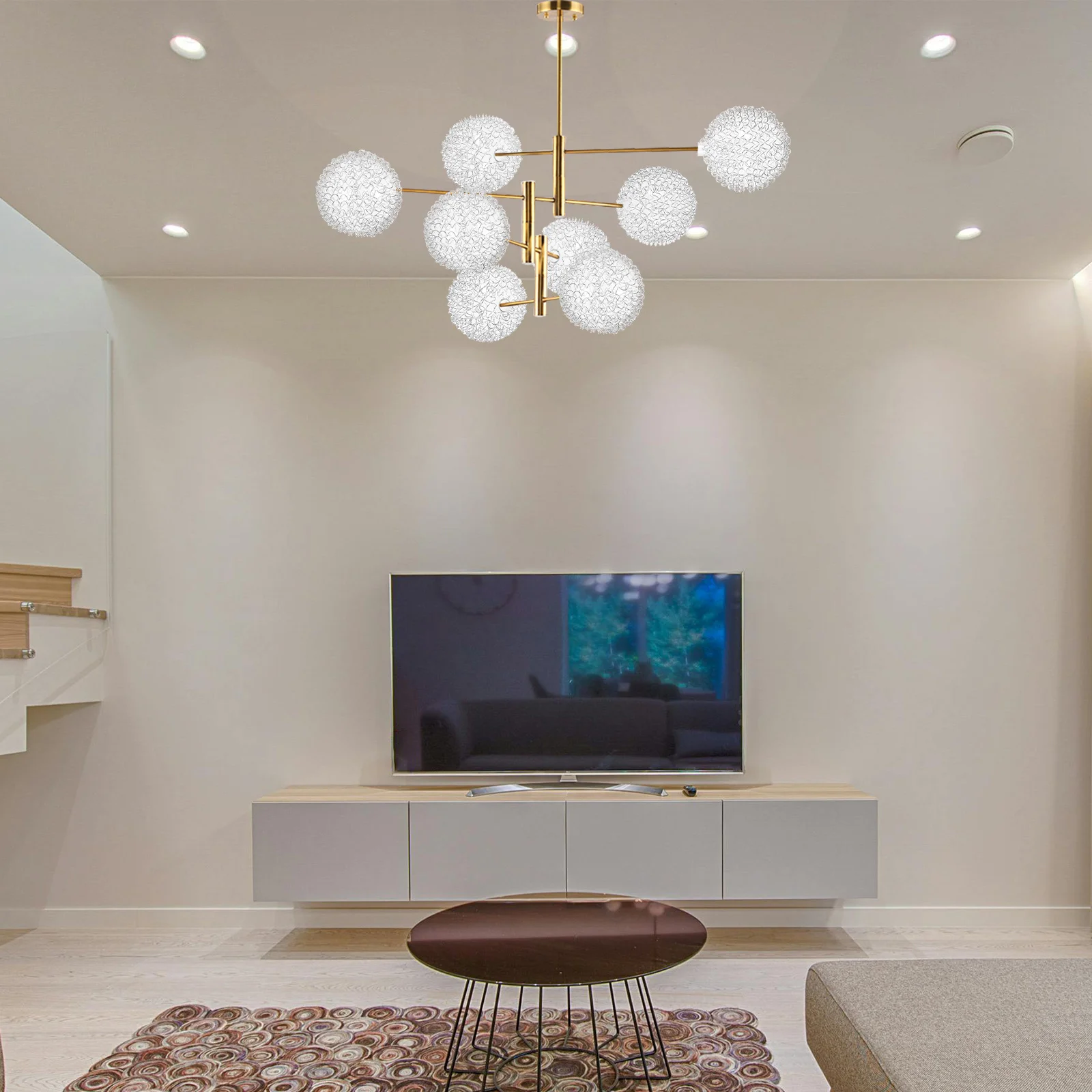 عاكس الضوء سلكي من الألومنيوم G4 تصميم حديث من الزجاج الشفاف متوافق مع مصابيح معلقة لأرضية الطاولة وغطاء خفيف مزخرف للمنزل