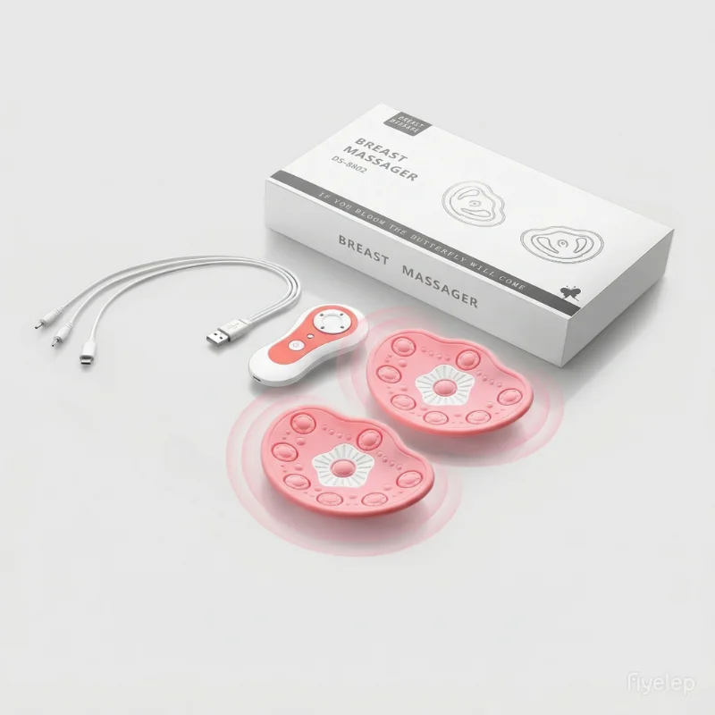 Adjustable Frequency Breast Massage Apparatus Wireless Control Phototherapy Silicone Bust Massaging Pads