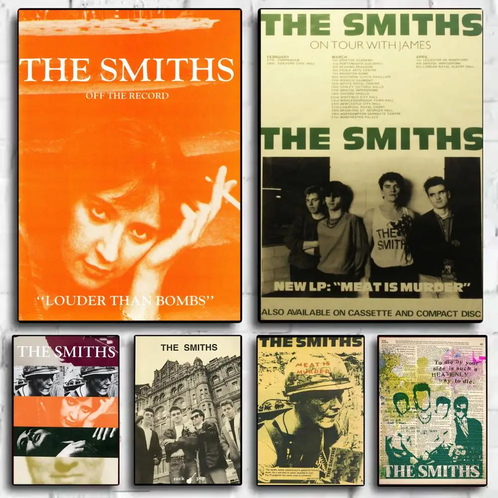 The S-Smiths Band Poster Stickers Mural Painting Self-Adhesive Wall Decals for Bedroom Living Room Home HD Decor Gift