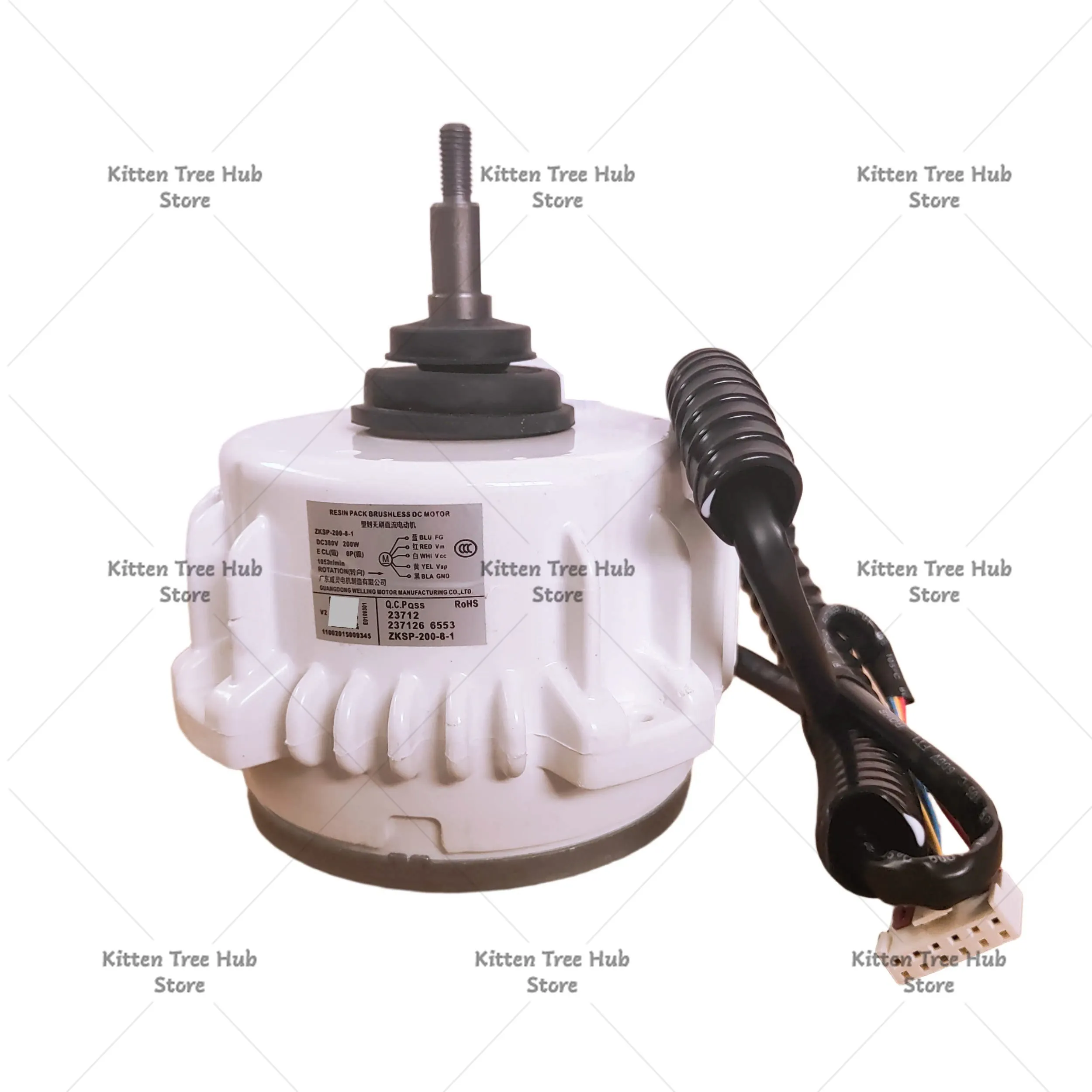 ZKSP-200-8-1 200W DC Brushless Fan Motor, 5-Wire External Motor Replacement for Central Air Conditioning Unit