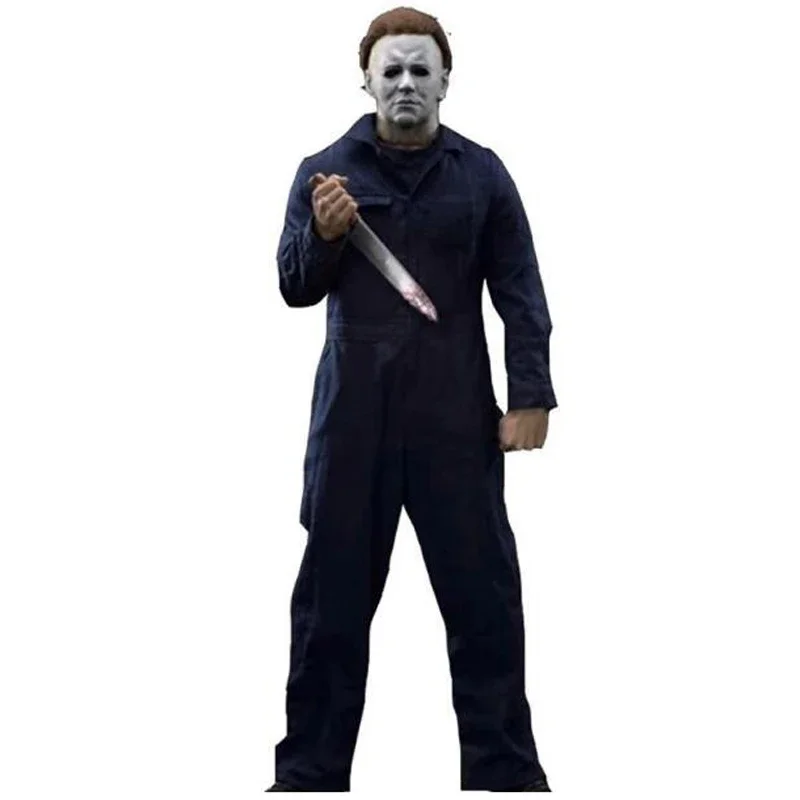 Michael Myers Adult Costume Blue Work Wear Comfortable Cosplay Halloween Jumpsuit