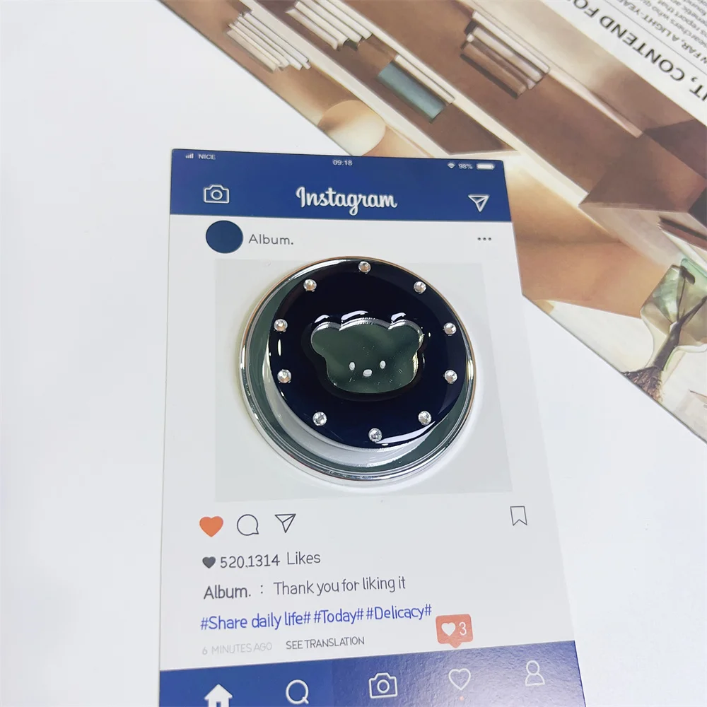 Bear Mirror Magnetic Mobile Phone Stand Holder For iPhone 17 Pro Max 18 16 13 15 14 MagSafe Grip Foldable Finger Ring Grip Tok view 6