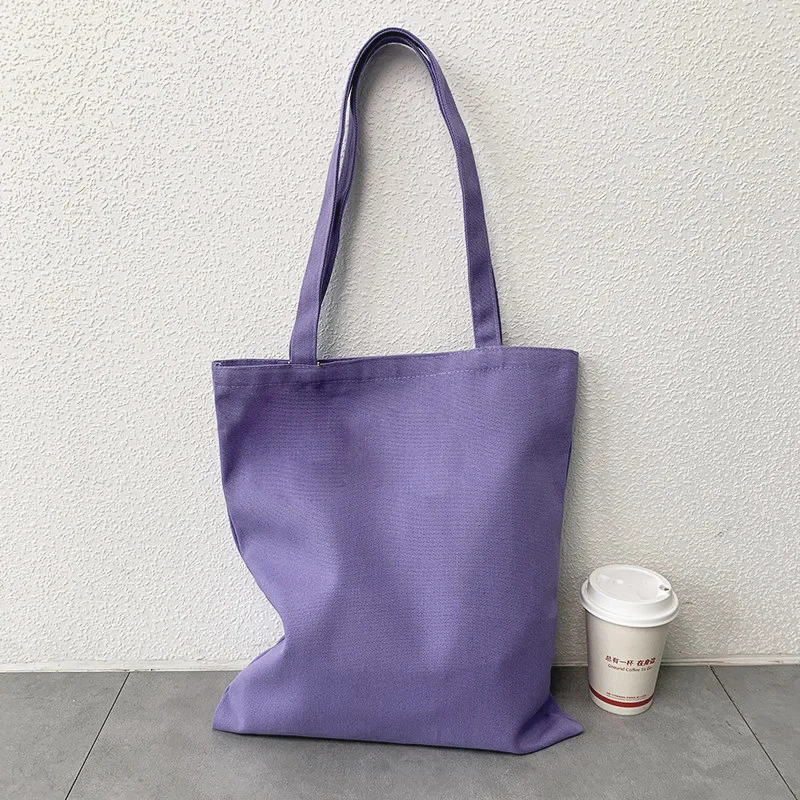 Large Capacity Canvas Bags Carrying Shopper Youthful Personality Shoulder Bags Colors Shopping Groceries Storage Pouch