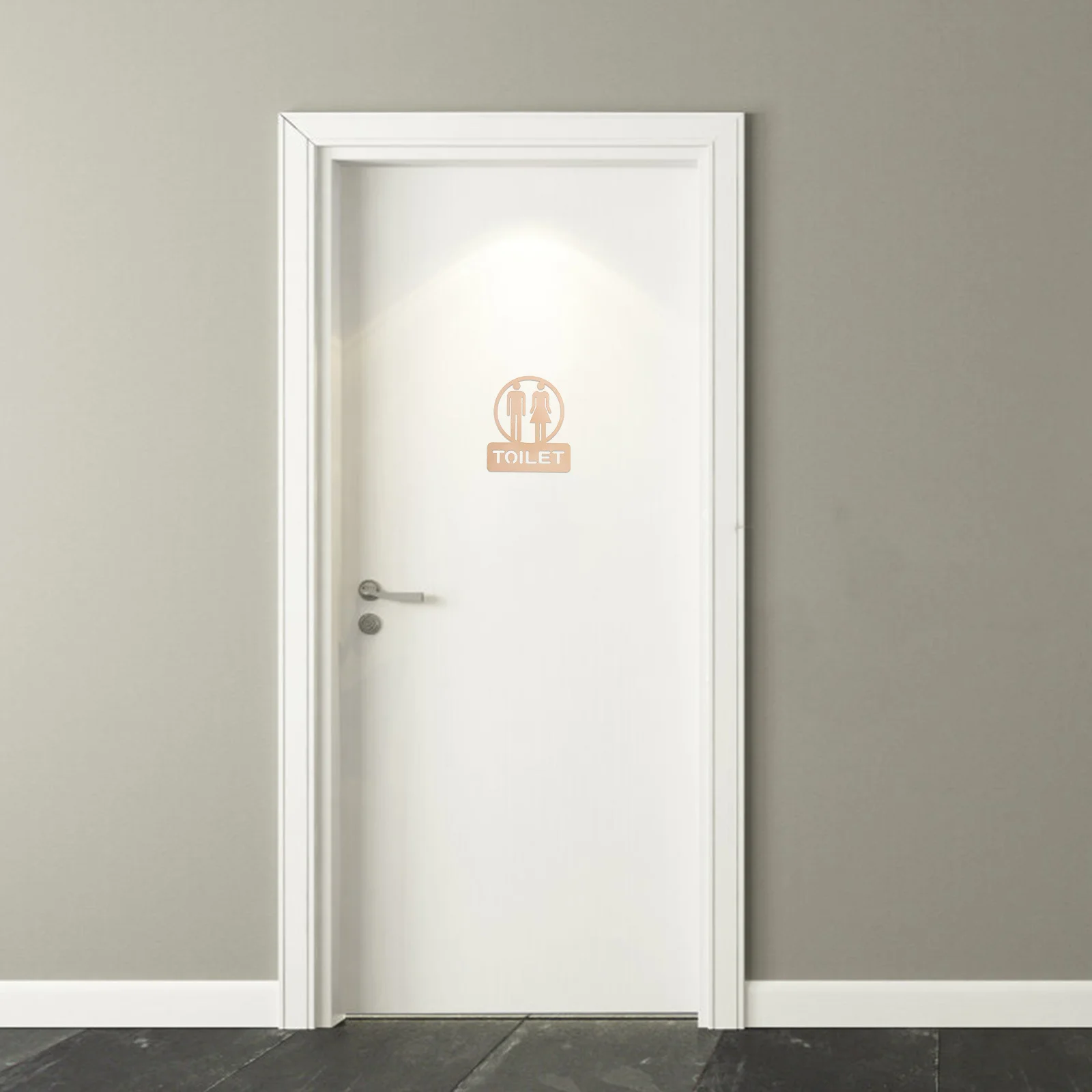 

Modern Hollow Design Restroom Sign 5.89x5.11 Inch Acrylic Universal Toilet Door Plaque for Commercial Business Home Bathroom