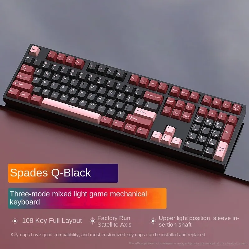 HJS H108 Three Mode Mechanical Keyboard 108 PBT Keycap MOA Wired Wireless Customize Red Switch Hot Swap Russian Korean VS RK918