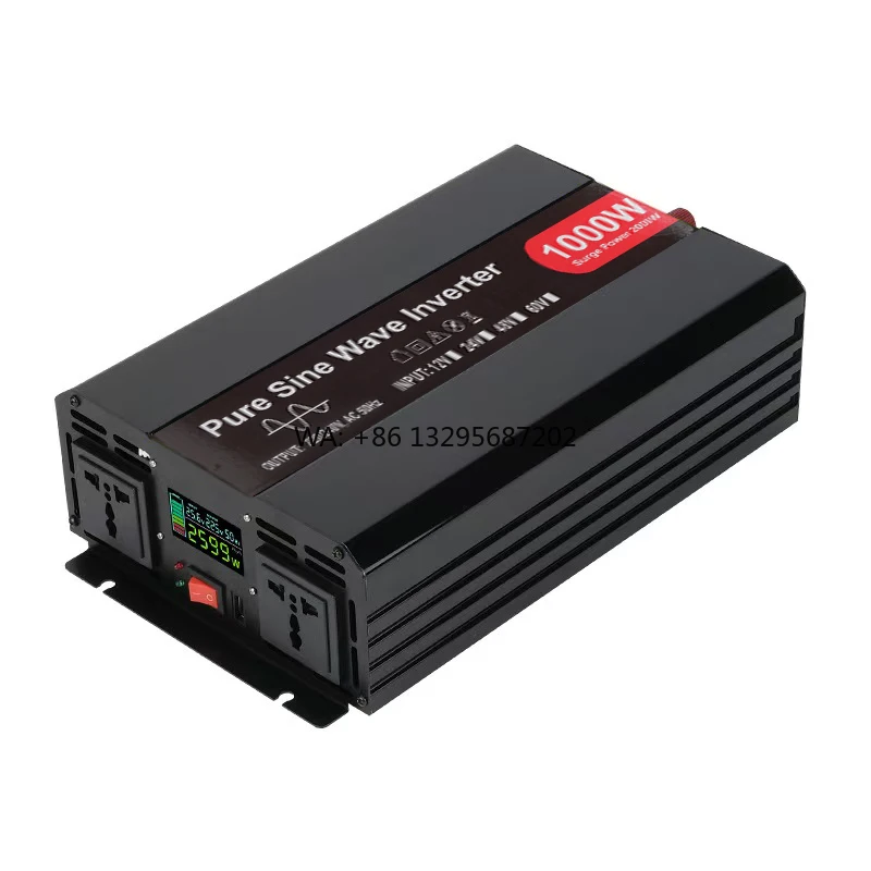 

Wholesale 1000W Solar Power Inverter 12V DC to 110V/220V AC Dual Output 50/60 Hz Sine Wave LED Display for Home Use