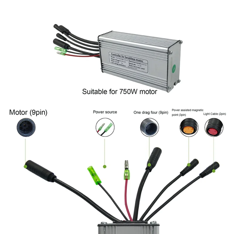 

Новый комплект контроллера синусоидальной волны, комплект электрического велосипеда, электрического скутера, ЖК-дисплей 4, контроллер синусоидальной волны 36/48 В, 25 А, 750 Вт