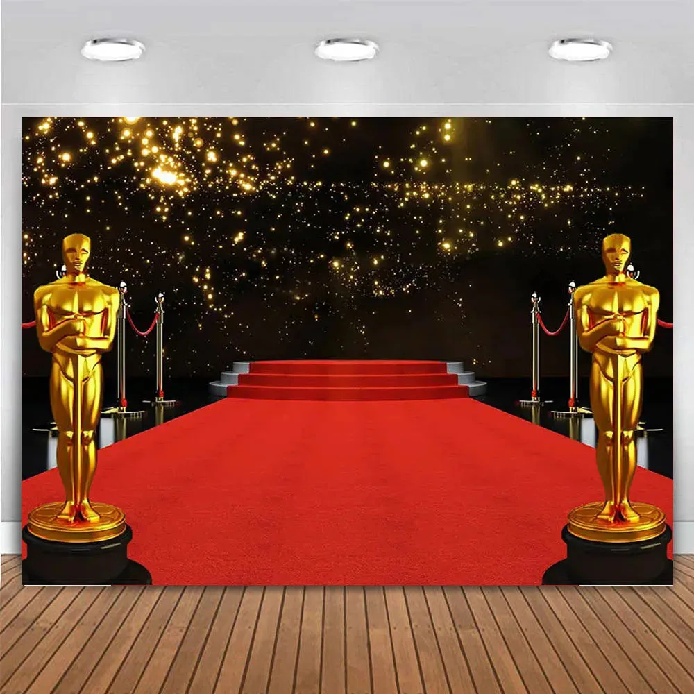 Customize Movie Night Red Carpet Stage Vip Photography Backdrop Birthday Party Decoration Banner Poster Background Photo Booth