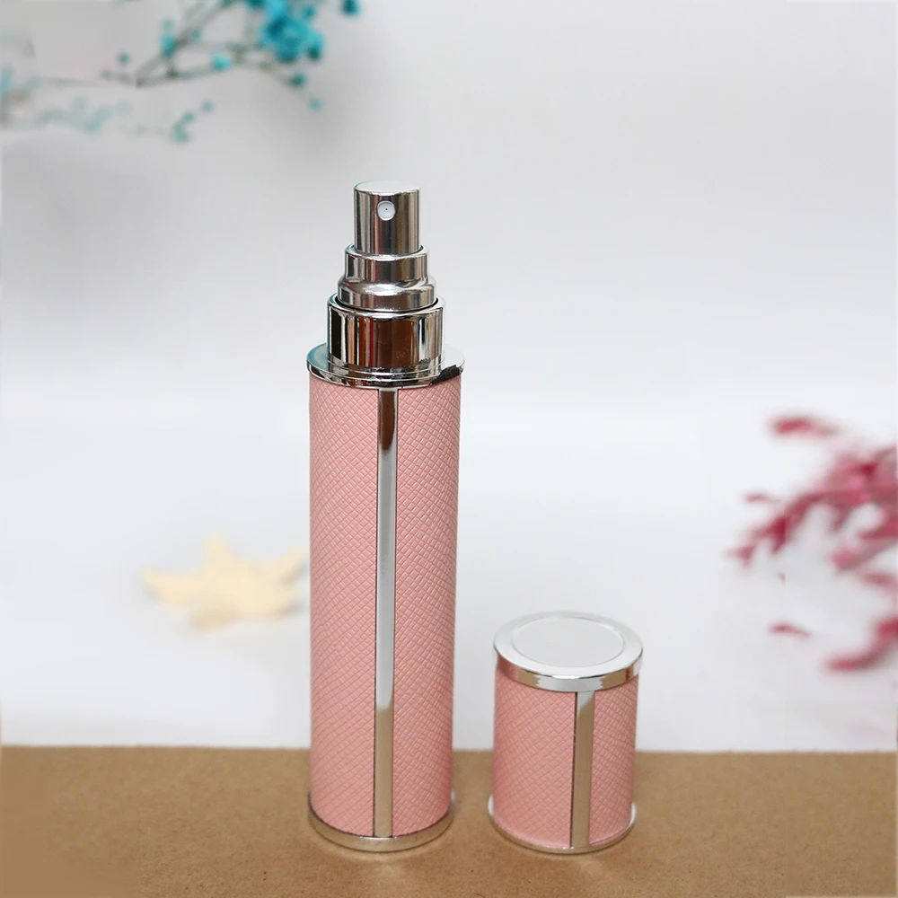 10ml Luxuriöse Lederumwickelte Glas-Parfümflasche, Tragbarer Mini Nachfüllbarer Parfüm-Zerstäuber, BPA-Freier Kosmetikbehälter