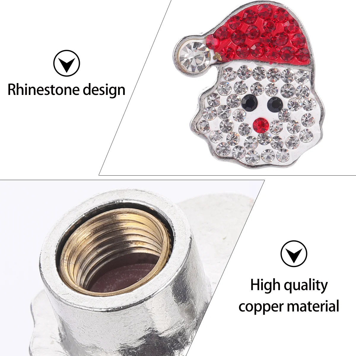 4 Pcs Valve Cap Santa Claus Dust Tire Rim Stem Car Supplies Accessories Auto Protective Cover Christmas Decorative