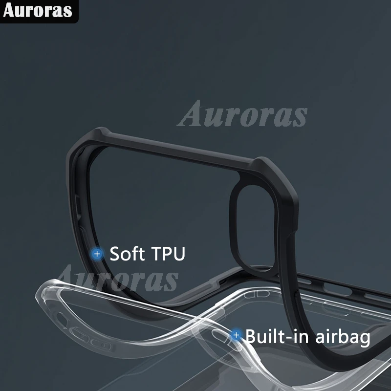 Auroras For Nothing Phone 2 Case With Holder Ring Clear Airbag Frame Shockproof Soft Shell For Nothing Phone 1 Back Cover image 6