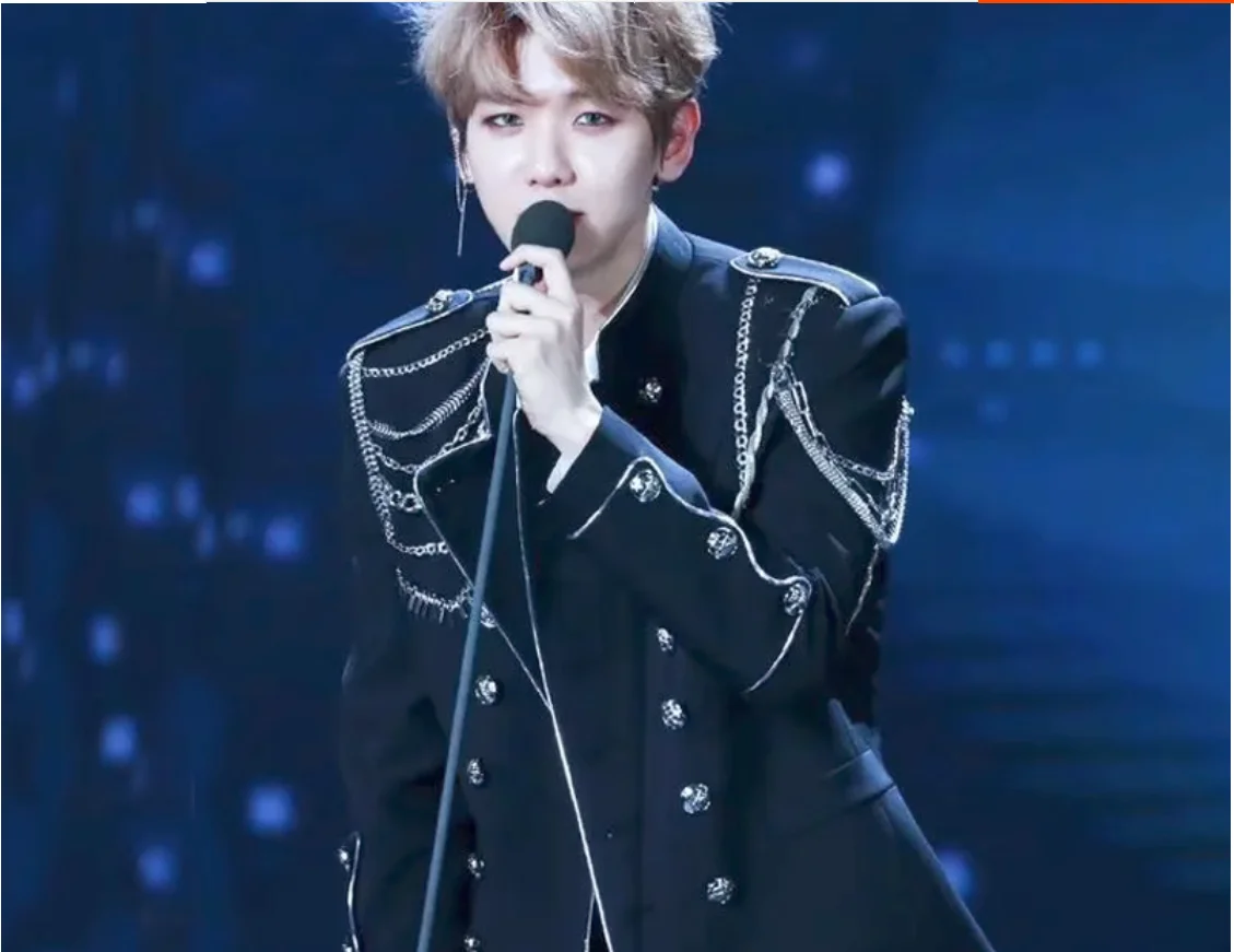 Cappotto Punk da uomo Rock Singer Multi Button Performance Stage Costume