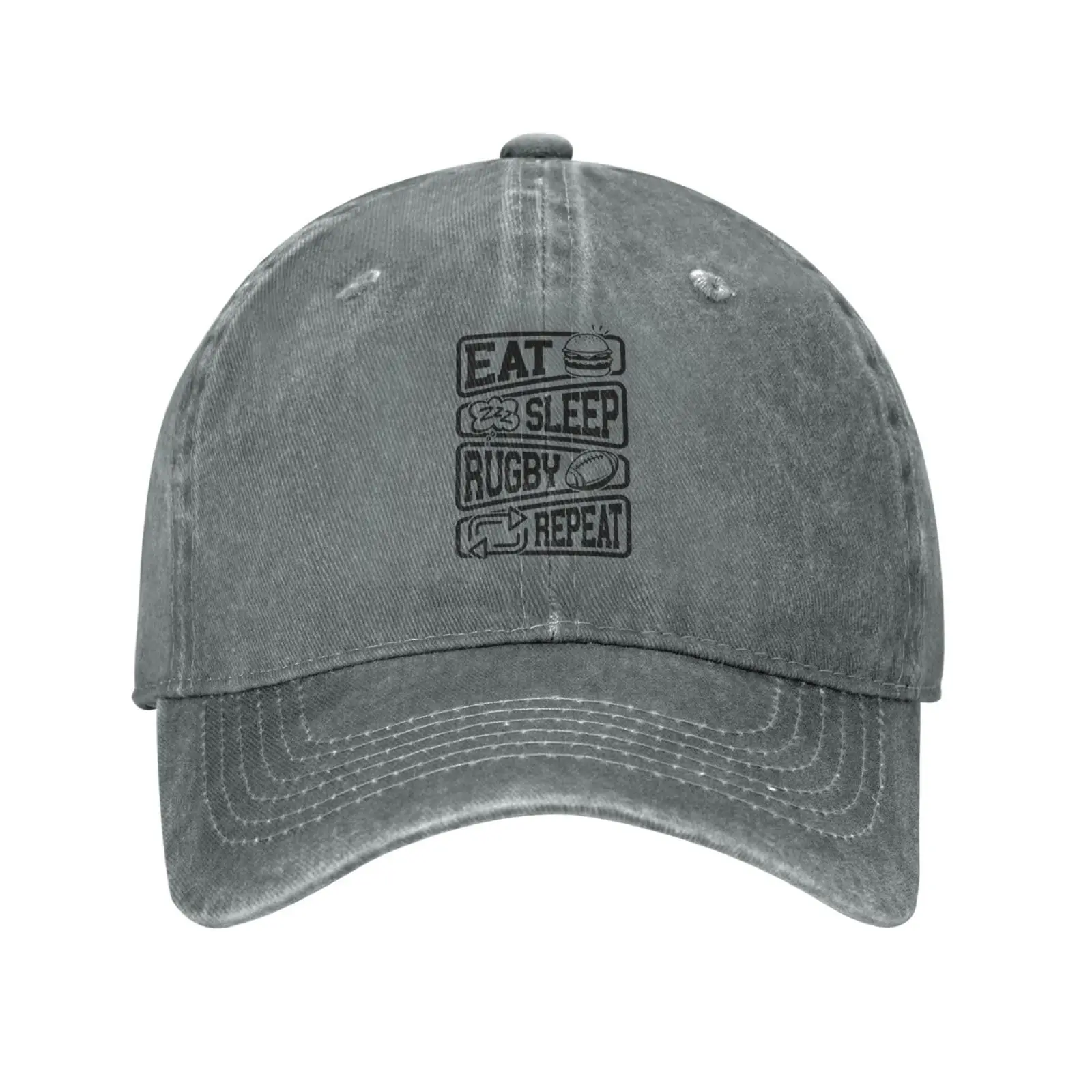 Eat Sleep Rugby Repeat Baseball Cap for Men Women Vintage Trucker Hat Golf Hats Dad Hat