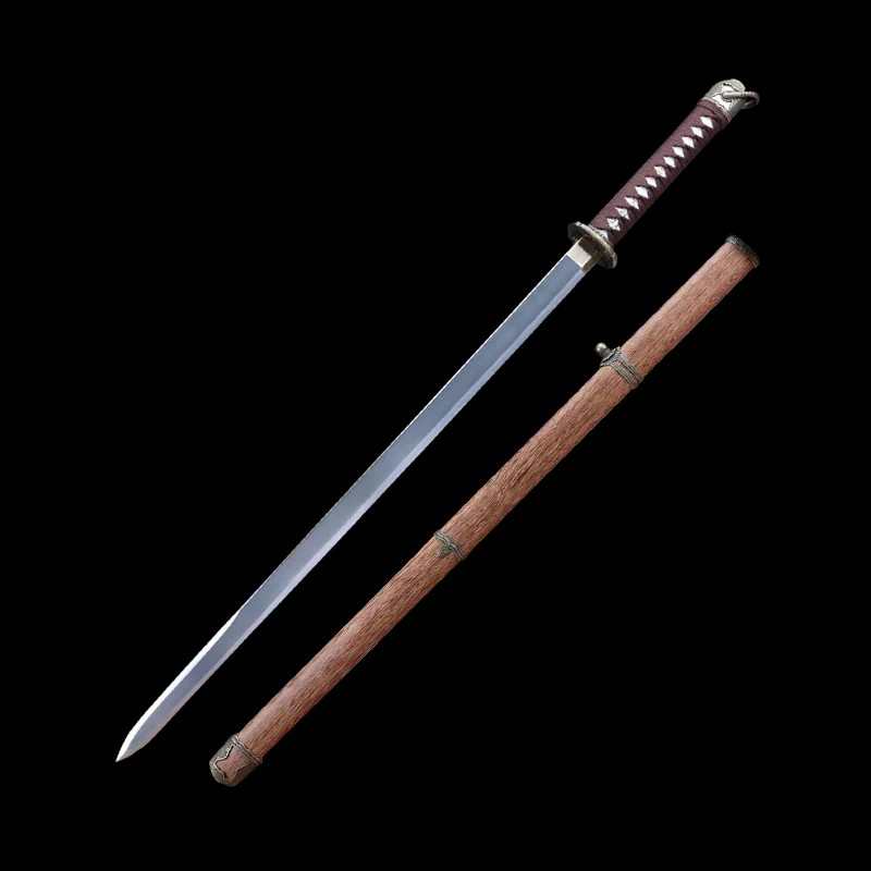 Chinese Wushu Training Practice Sword with Rosewood Sheath Traditional Movie Props Fittings Saber Swords for Practice