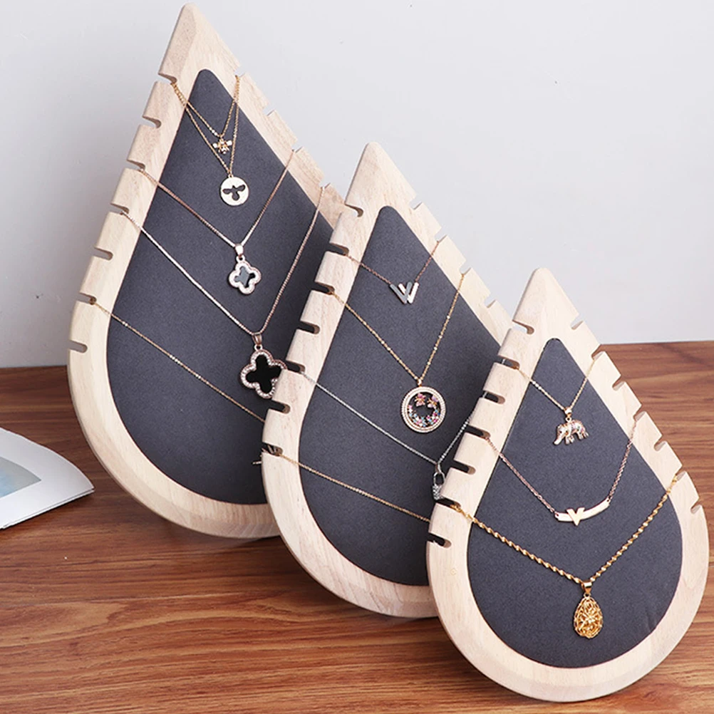 1pc Natural Wood Necklace Display Rack Stand for Jewelry Store Home Decor Sturdy Durable Organizer Holder with Artistic Design
