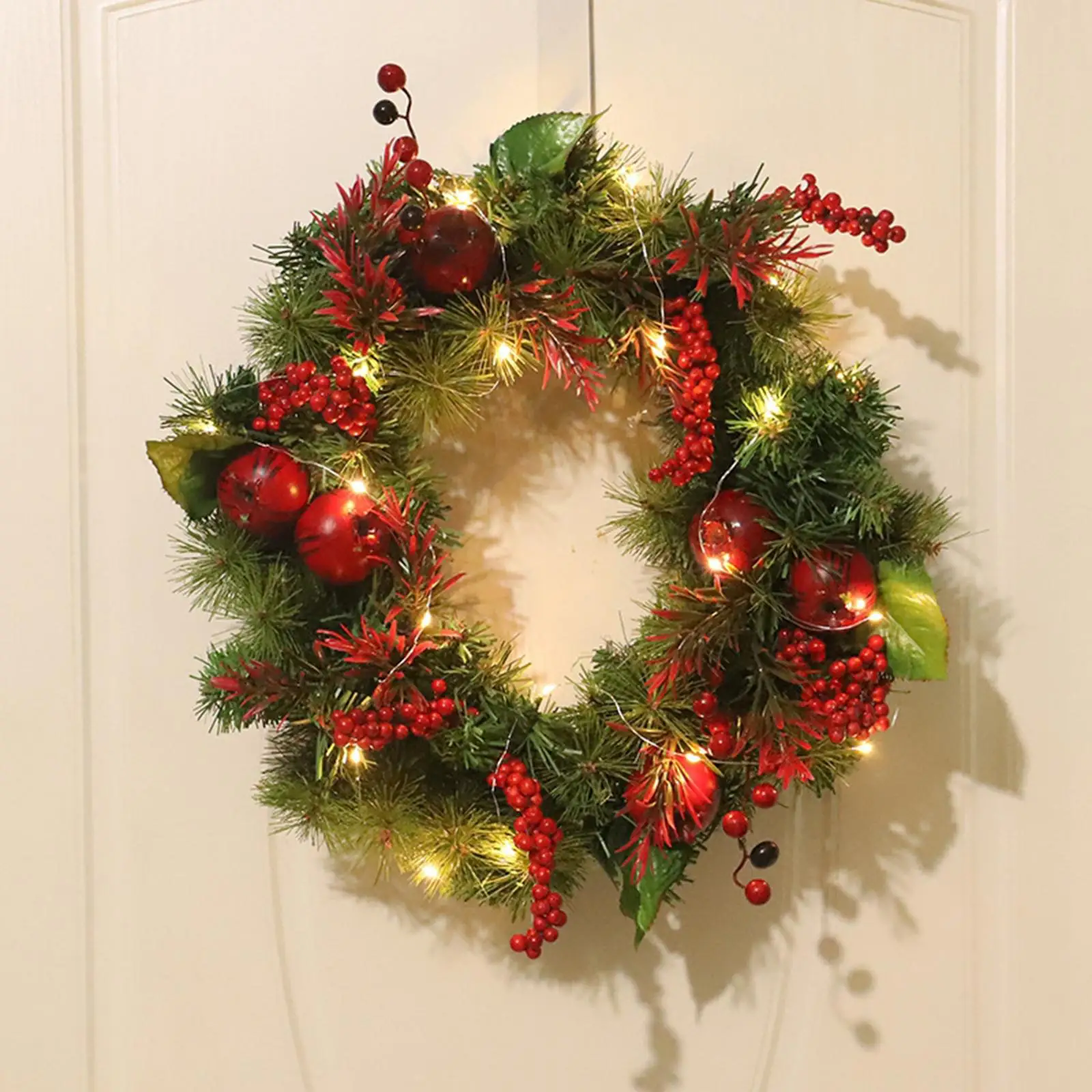 

Artificial Christmas Wreath Hanging Decoration Garland Xmas Wreath Flower Wreath Decorative for Outdoor