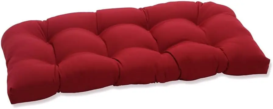 

Pompeii Solid Indoor/Outdoor Wicker Patio Sofa/Swing Cushion Tufted, Weather and Fade Resistant, 19" x 44", Red