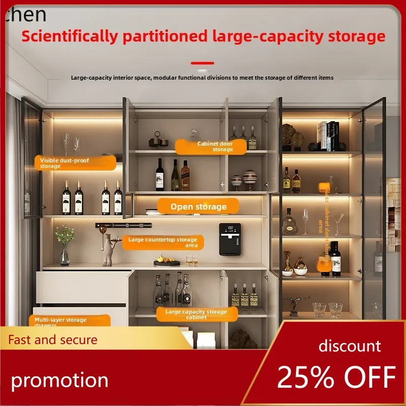 

ZML AluminumSideboard Cabinet Wall-Mounted Living Room Storage Dining Room Tea Cabinet Living Room Entrance Storage Cabinet