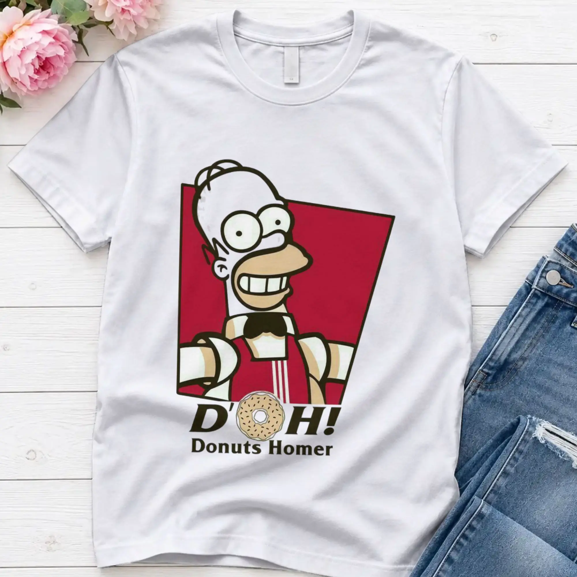 Simpsons   T Shirts Men Cotton Vintage T-Shirt O Neck Simpsons Tees Short Sleeve Clothing Plus Size