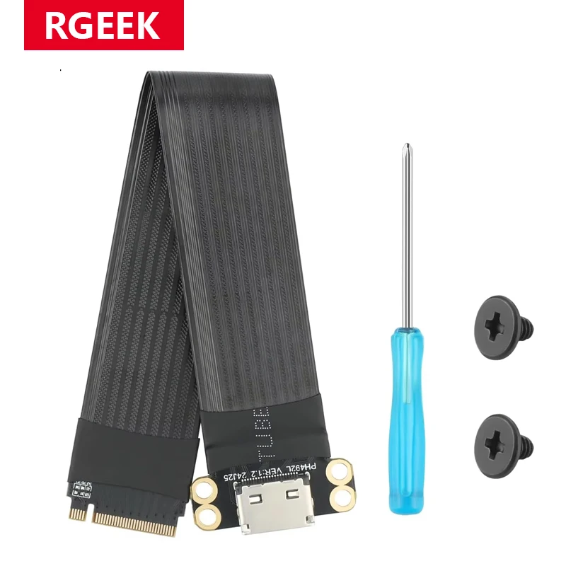 RGEEK M.2 NVMe PCIe 4.0 X4 to OCuLink SFF-8611 4i アダプター 64Gbps、SFF-8612 コンバーター（EGPU用）M.2 NGFF SSD 2230 2242 2260 2280