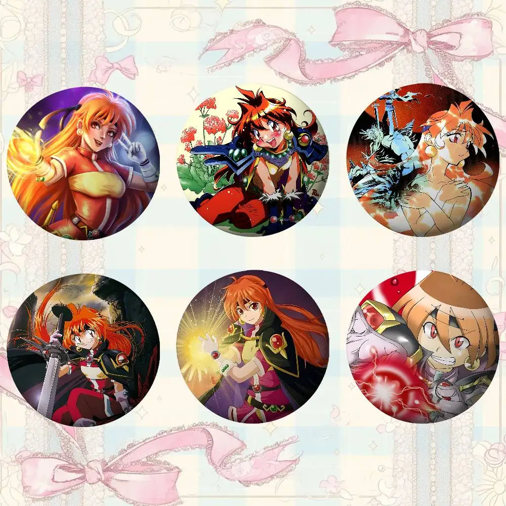Anime Lina Inverse Brooches Stylish Ornament Pins Exquisite Round Badge Bag Accessories Jewelry Gifts