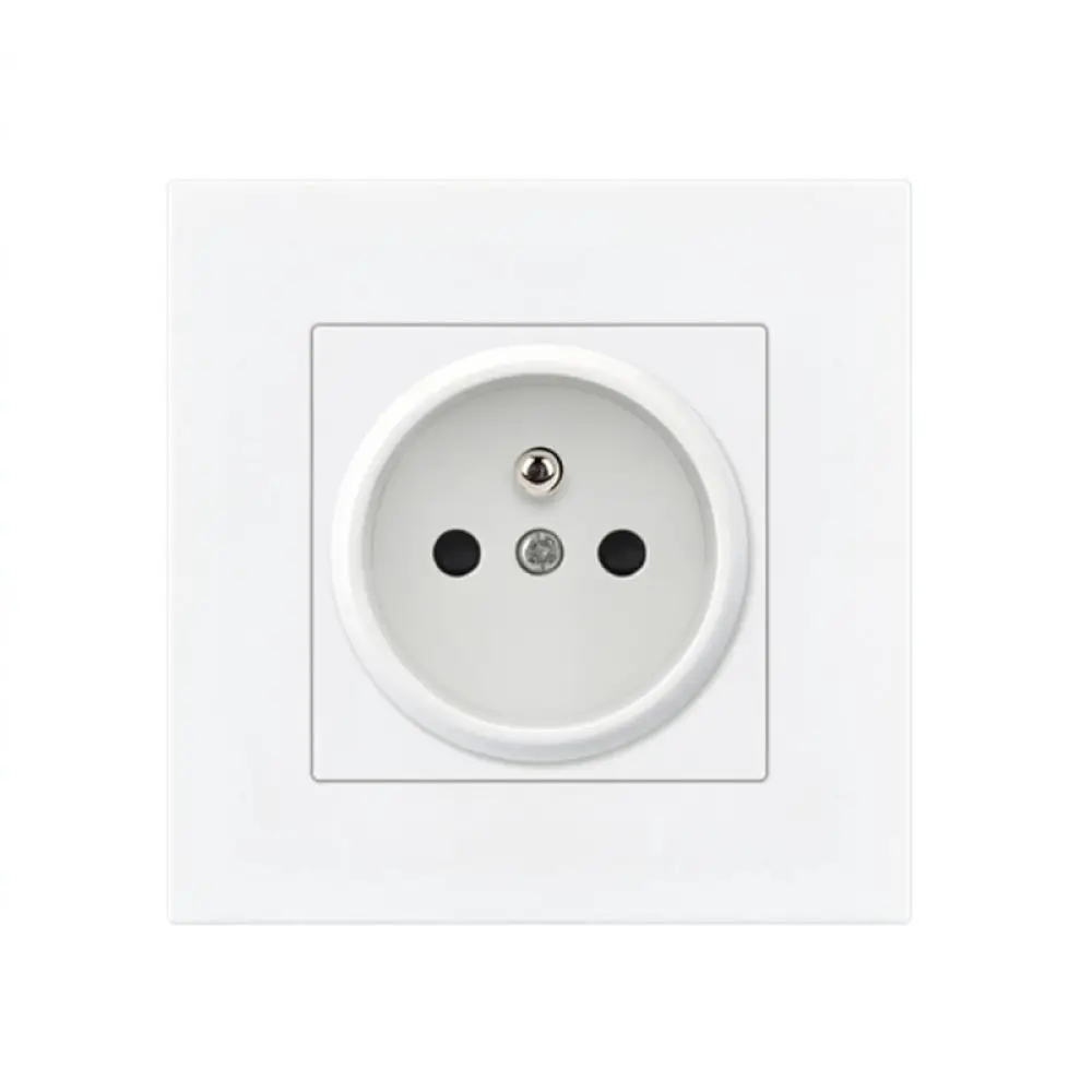 Modern Wall Mounted French Socket With Dual USB Interface 16A Electric Power Point Durable PC Fireproof Housing Home Decor