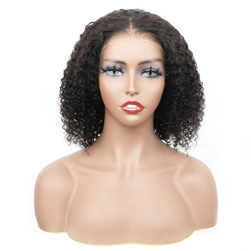 Wear And Go Glueless Wig Kinky Curly 4x4 Lace Closure Bob Wigs Pre Cut Pre Plucked Lace Wig Beginner Friendly Ready to Go