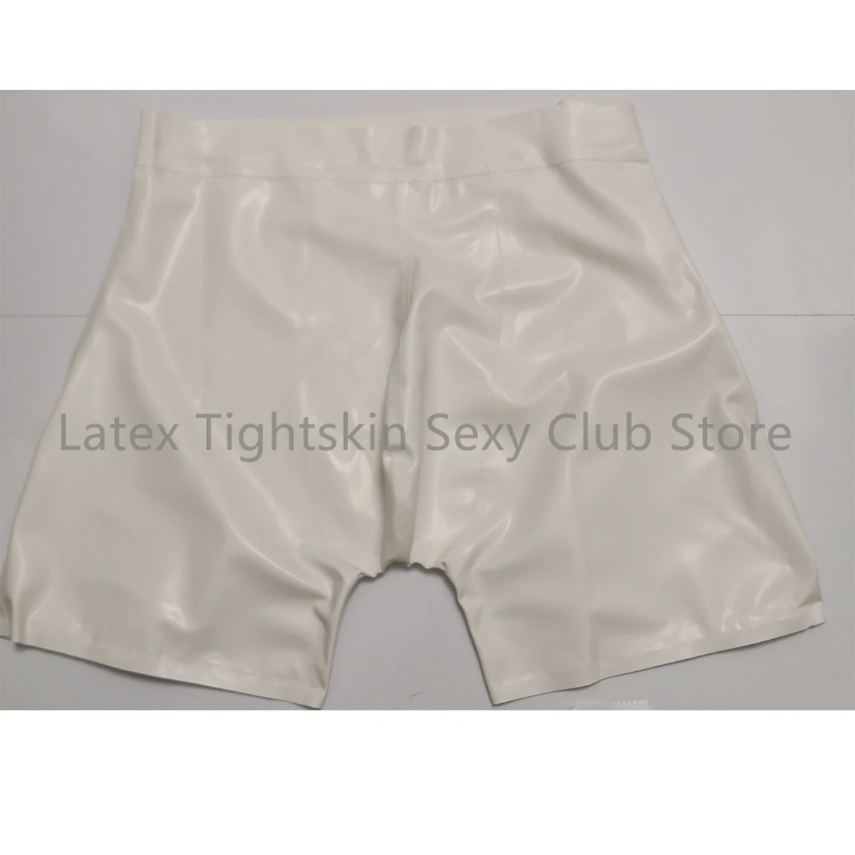 Culotte Sexy en Latex Bleu avec Garniture Argentée pour Homme, Sous-vêtements Fétichistes en Caoutchouc, Tenue de Club