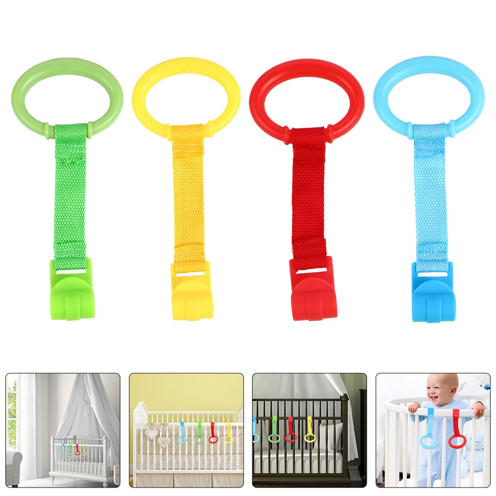 5Pcs Toddler Hand Pull Ring Baby Safety Stand Ring Easy to Use Durable for Home and Travel Nursery Pull Rings Baby Crib Rings