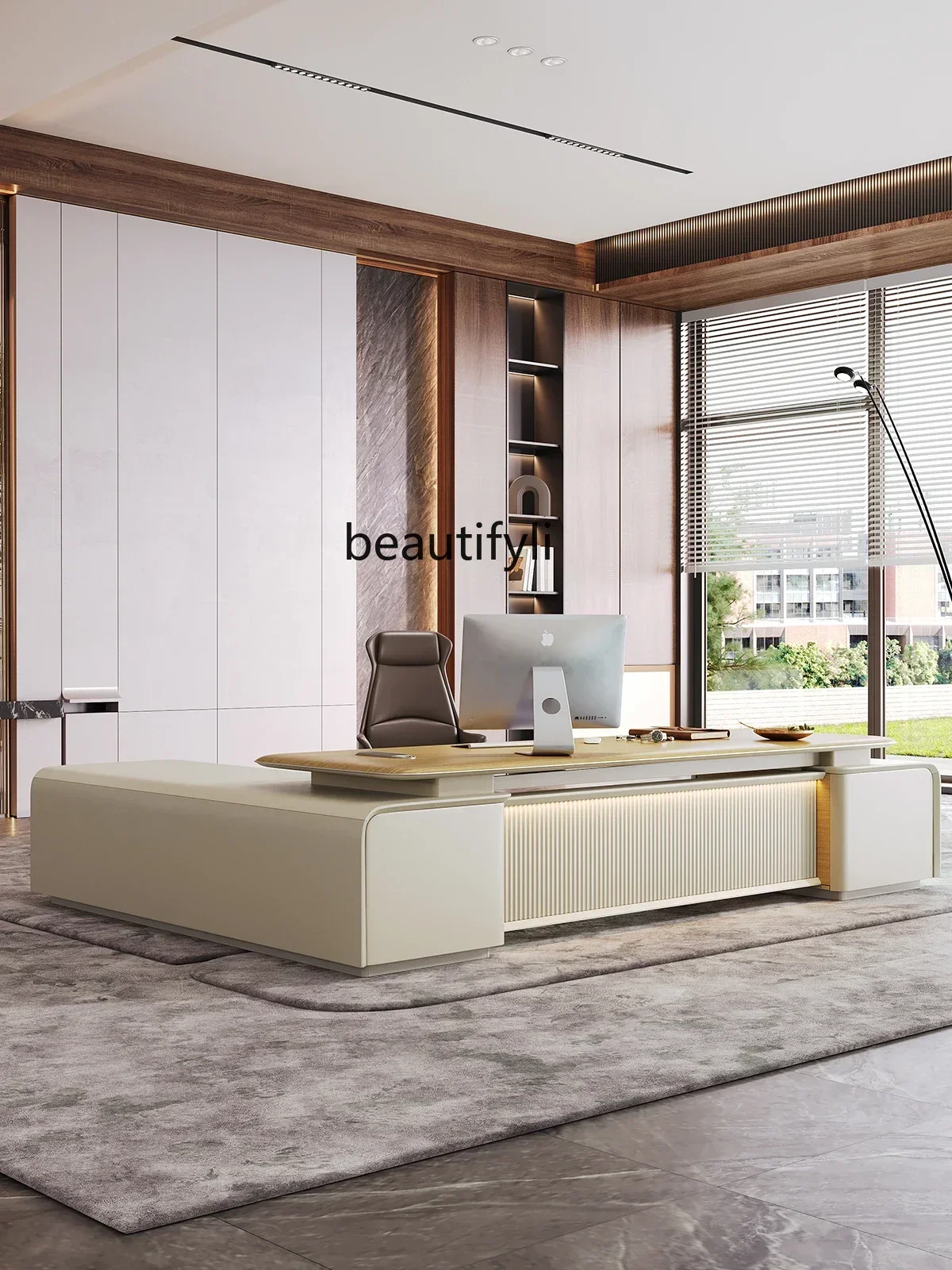 

lhyE1001 ss newBoss Desk Простой современный президентский офис Высококачественный письменный стол Комбинация стола и стула