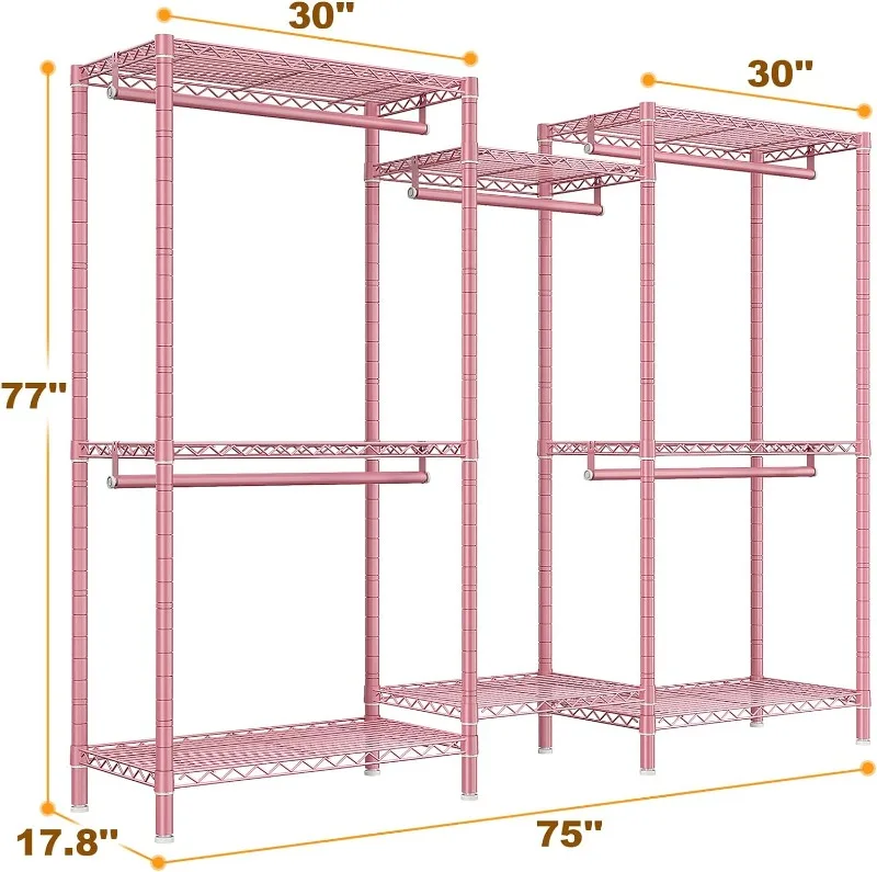 Imagem -04 - Heavy Duty Clothes Rack para Pendurar Vestuário Carga de Roupas 835lbs Metal Racks