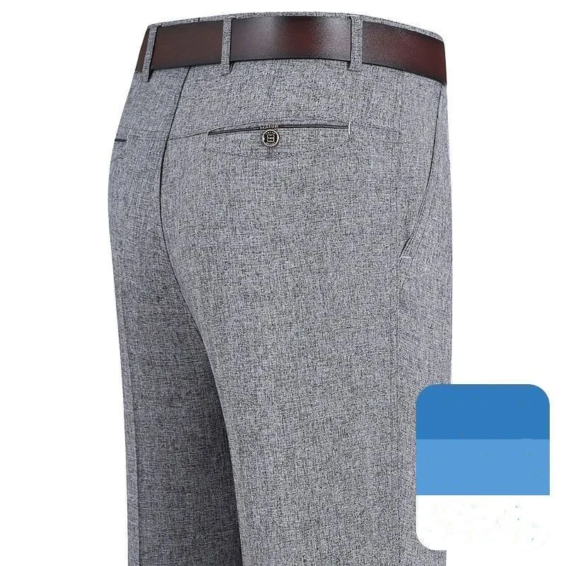 Business Casual Minimalist Summer 2024 Men's New Patchwork Button Zipper Pocket Fashion Solid Color Slim Straight Leg Pants