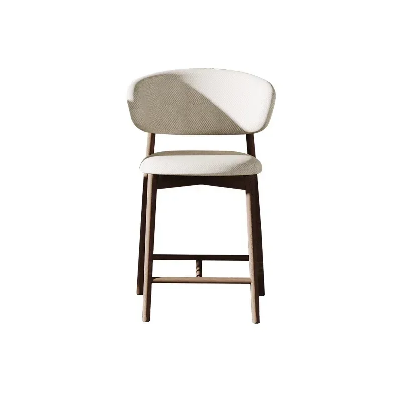 Nordic high-end Italian dining chair wabi-sabi wind solid wood high chair minimalist