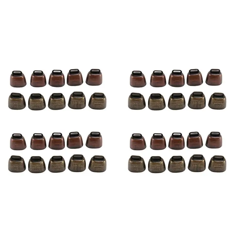 RTENTE-40PCS Cow Horse Sheep Grazing Small Brass Bells,Cowbell Retro Bell For Horse Sheep Grazing Copper,Cow Bells Noise Maker