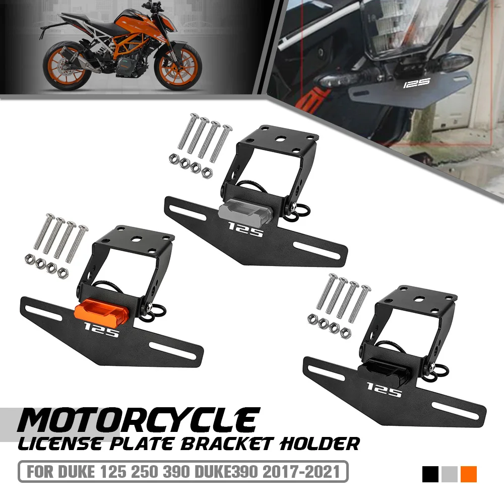 

For Duke 125 250 390 Duke390 2017 2018 2019 2020 2021 Motorcycle Accessories LED Light License Plate Bracket Holder Duke 390