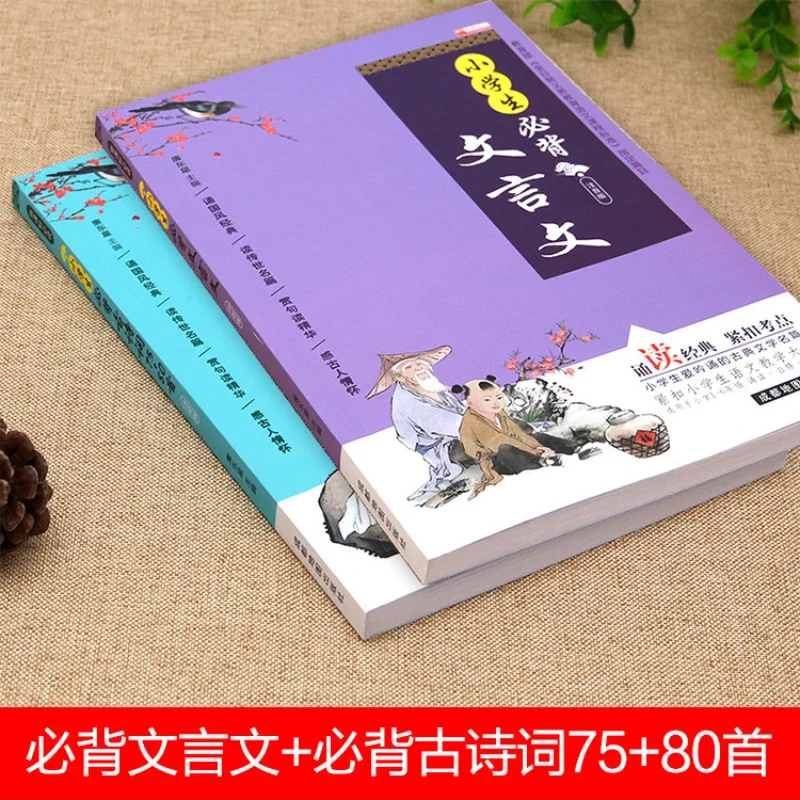 Elementary School Students Must Memorize Classical Chinese, Ancient Poetry, and Ci, Book Phonetic Edition, Complete 2 Volumes