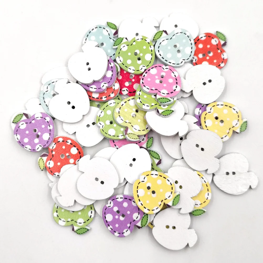 

50Pcs Cute Printed Wood Buttons Assorted Cartoon Buttons for Crafting DIY Projects Colorful Button Pack for Handmade Artwork
