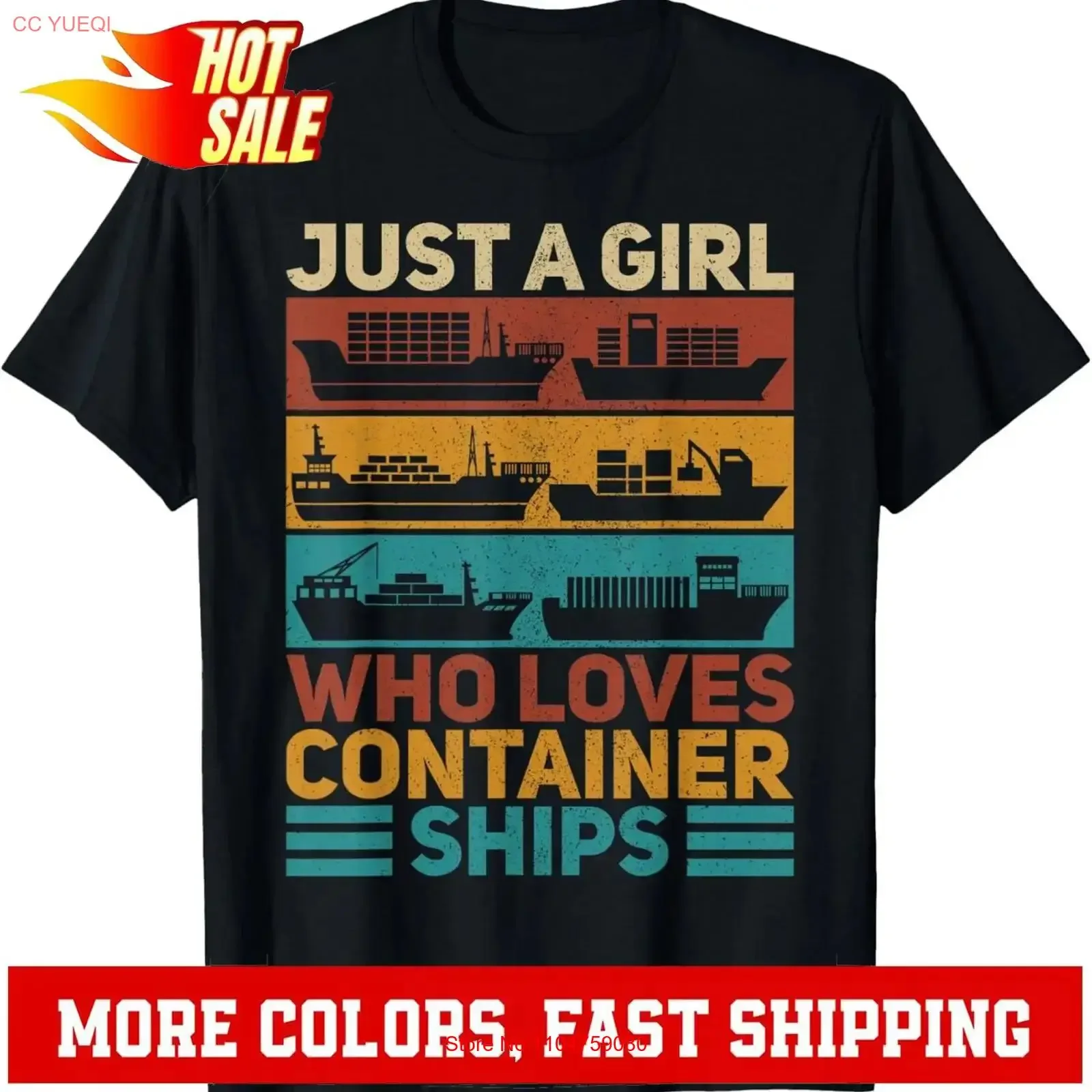 Cargo Ship Outfit Funny Containership Vintage Container T Shirt  vintage Washed graphic Casual Slightly Versatile fashion