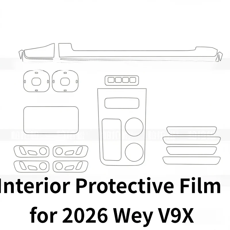 For 26 models of Wey V9X center console gear shift interior protection film navigation rear air conditioning condensation film